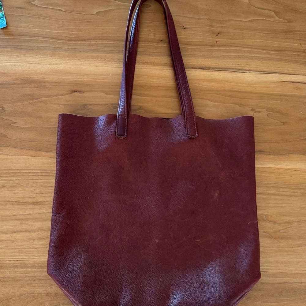 BAGGU | Natural Milled Brown Leather Tote